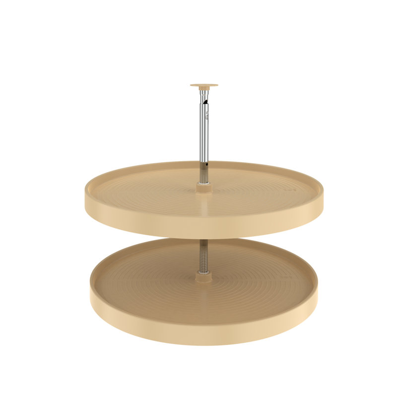 Rev-A-Shelf Lazy Susan Full-Circle Polymer Two-Shelf, 32" W, Almond