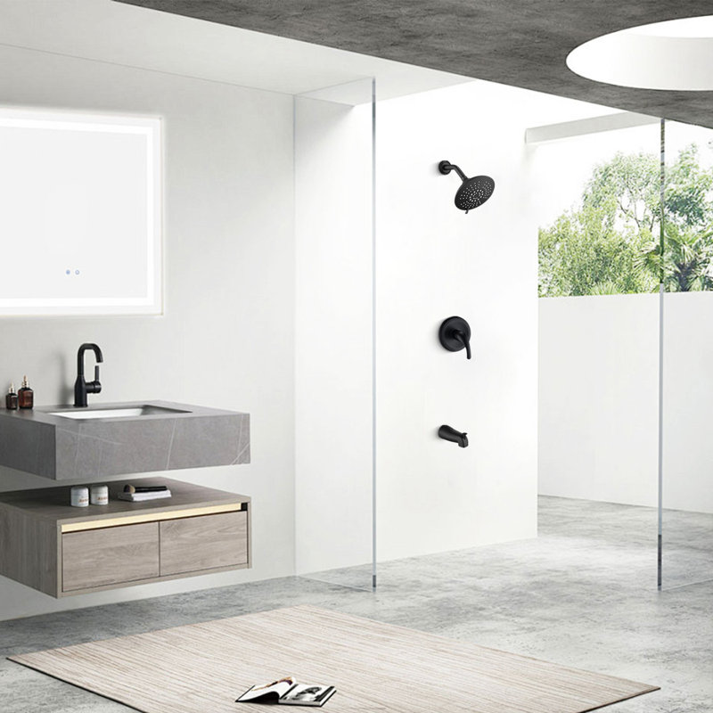 Complete Shower System, Matte Black