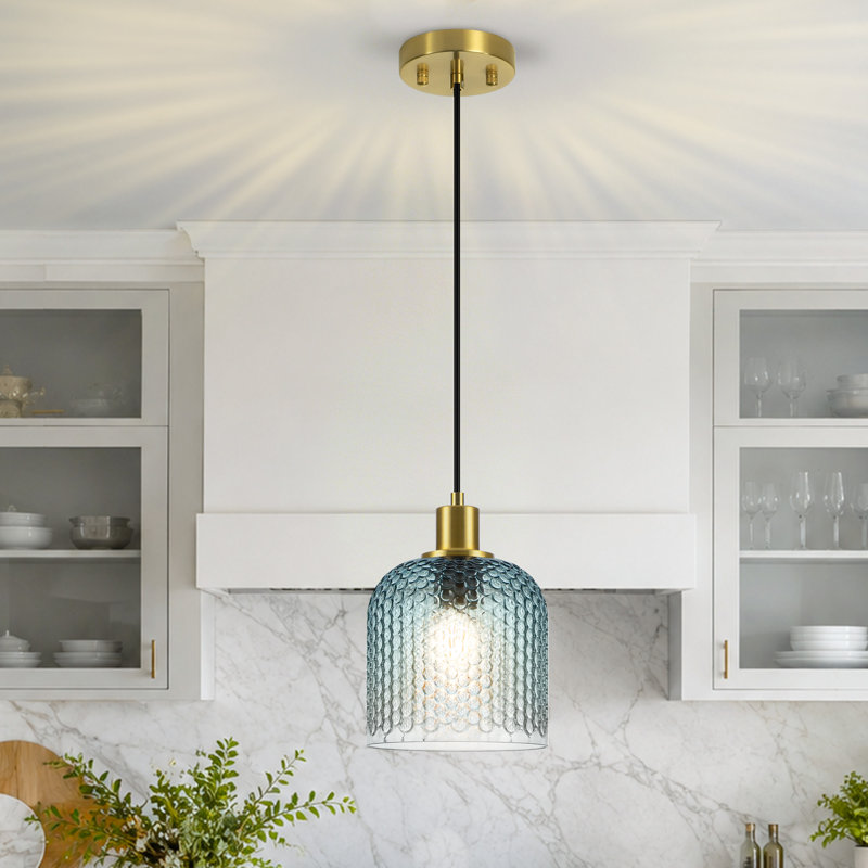 Luminaire suspendu industriel moderne 1 lumière, l 7,08 po, H 7,28 po x l 7,08 po x P 7,08 po