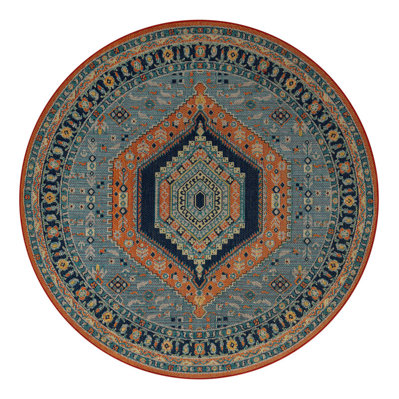 Tapis intérieur / extérieur Felipe Marlenia, Rond 7 pi 10 po