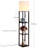 Maxwell 63 in. 3-Shelf USB-Charging LED Floor Lamp with Fabric Square Shade-628019177-628019176
