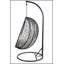 Chaise suspendue en tissu beige et osier noir-375711322-375711321