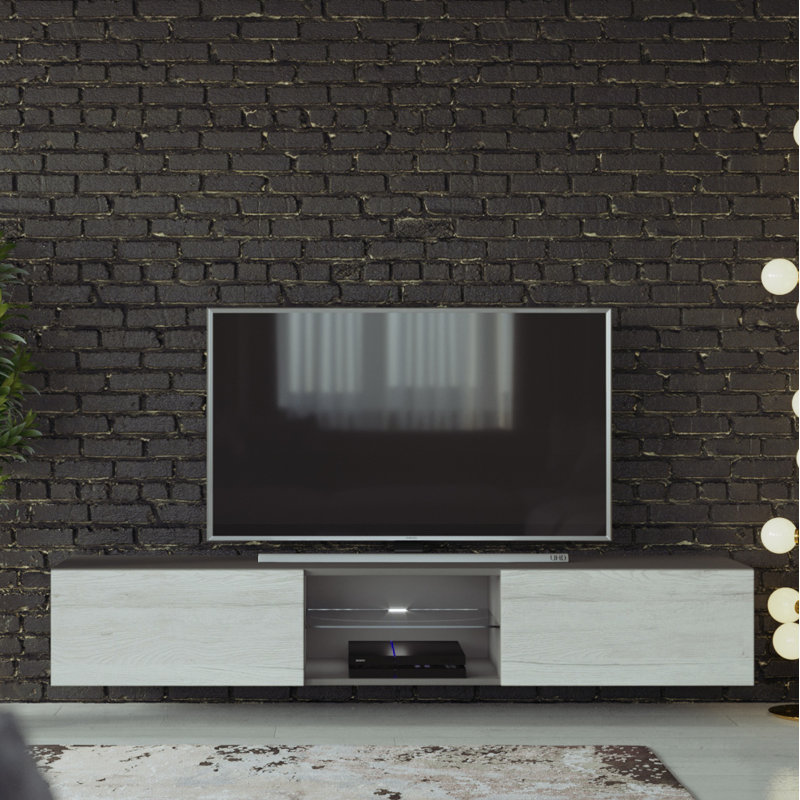 Bertin Unfinished TV Stand for TVs up to 75", Slate Gray/White Monaco