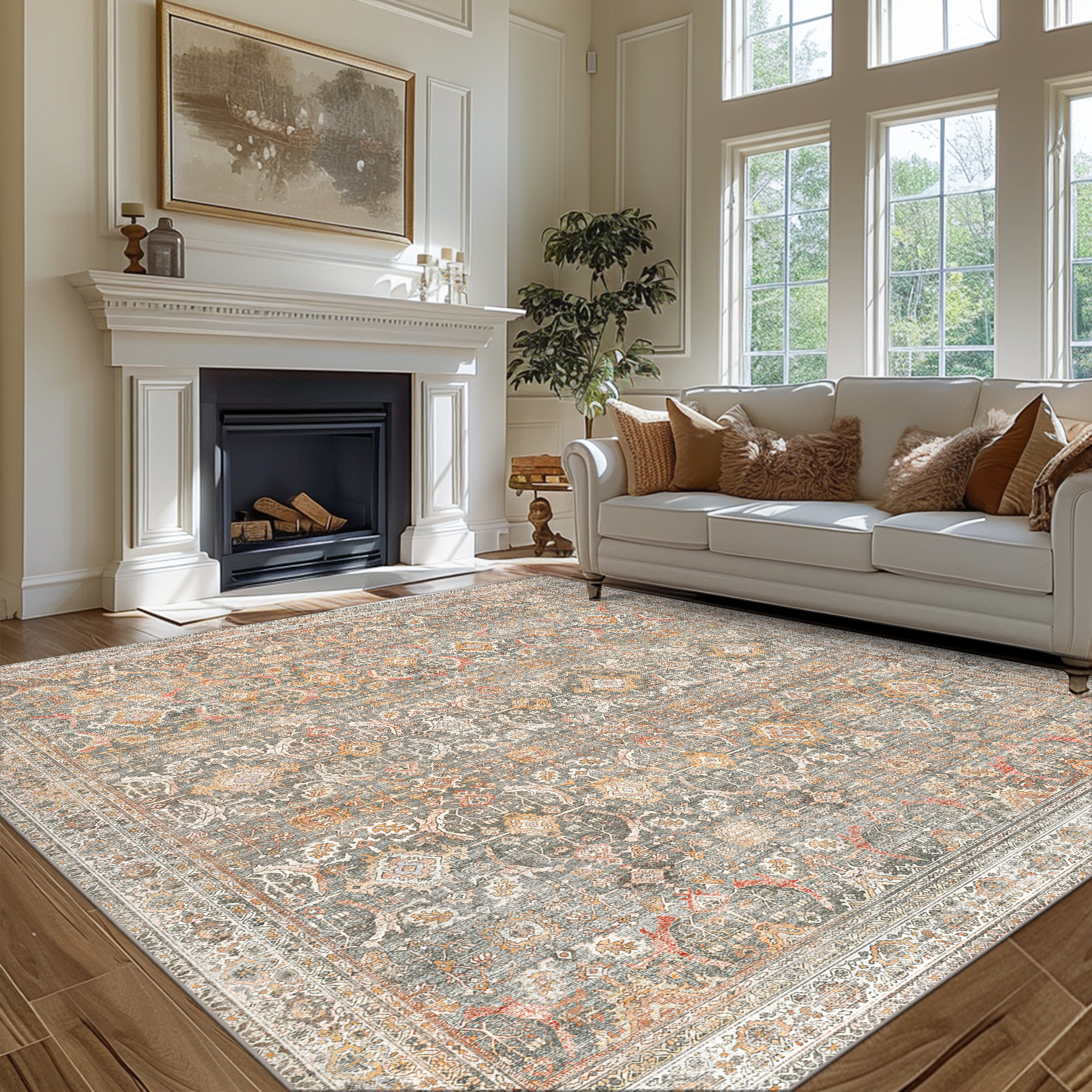 Bungalow Rose 8X10 Area Rugs Machine Washable Rugs for Living Room