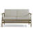 Clinkscales Solid Wood Teak Outdoor Loveseat With Cushion And Arms-114983541-114983538