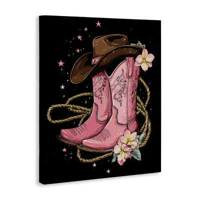 Western Chic Pink Boots Canvas, design by Creative Studio