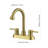4 Inch 2 Handle Centerset Lead-Free Bathroom Faucet, Swivel Spout With Copper Pop Up Drain And 2 Water Supply Lines