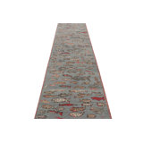 Rug & Kilim’S Mid-Century Style Runner Rug In Blue With Colorful Fish Pictorials