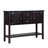 48'' Solid Wood Sideboard Console Table with 2 Drawers and Cabinets and Bottom Shelf, Retro Style Storage Dining Buffet Server Cabinet for Living Room Kitchen Dining Room (Espresso
