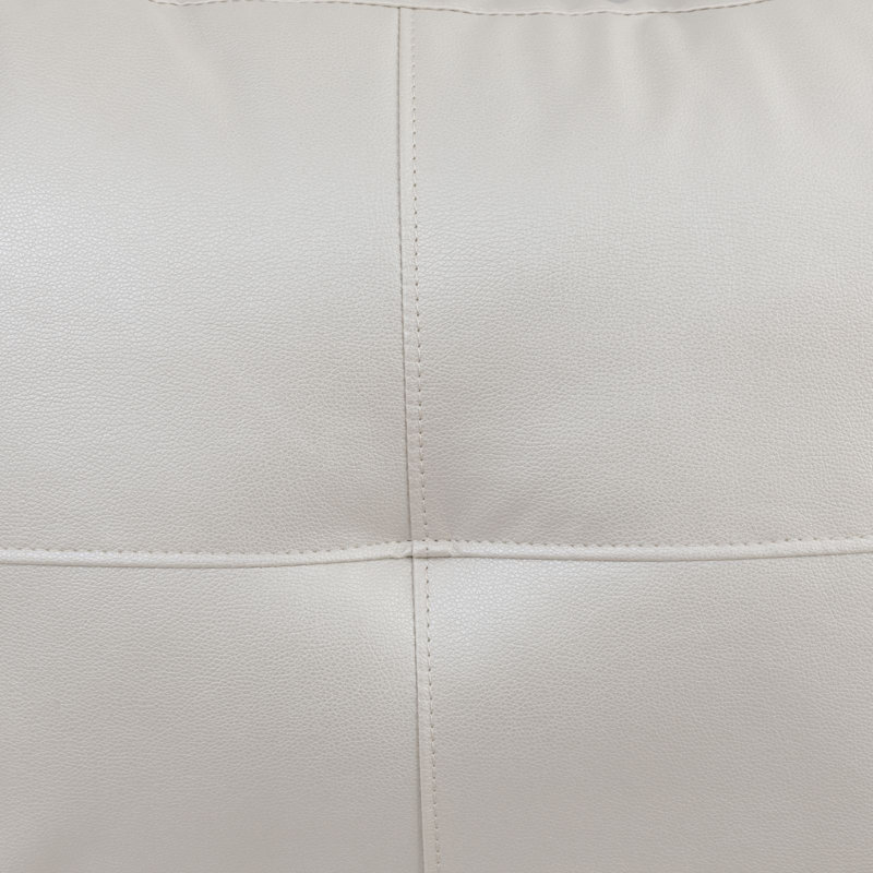 Mascotte Upholstered L-Shaped Sectional, Right Hand Facing, White Faux Leather