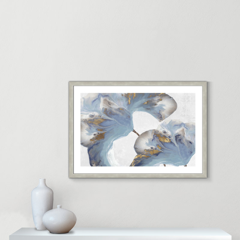 Space Inside " Space Inside II ", Warm Silver Framed, 30" H x 42" W x 1.25" D