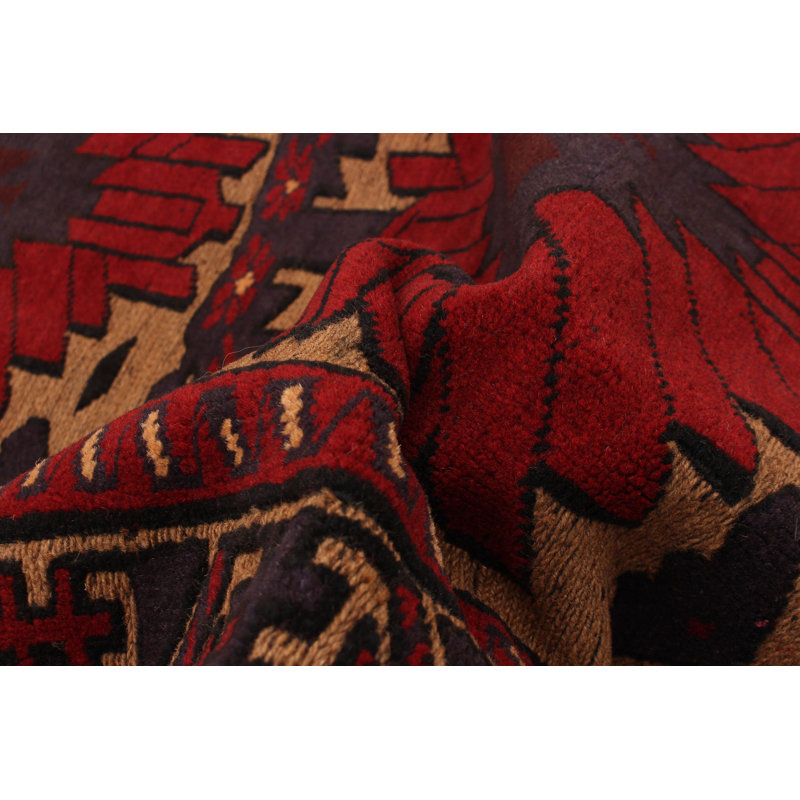 Tapis unique en laine noué à la main 2 pi 11 po x 4 pi 8 po nouvel âge Yoherlin