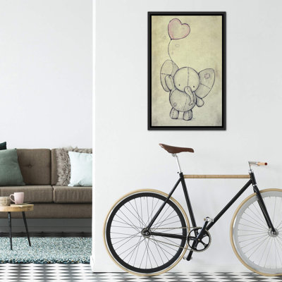 " Cute Elephant With A Ballon " by Mike Koubou