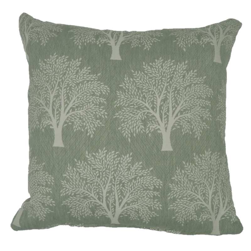 Orsi Floral Square Throw Pillow Cover, Seafoam