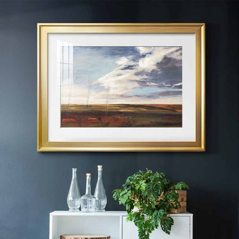 UNTITLED - Cadre encadré avec cadre biseauté mat et verre, Or, H 19 po x l 27 po x P 1,5 po