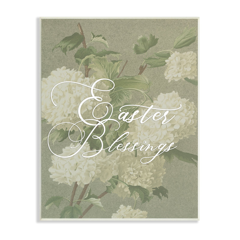 «Pâques, bénédiction de Pâques, hortensias blancs, vert, noir, estampe numérique encadrée, art texturé par Daphne Polselli