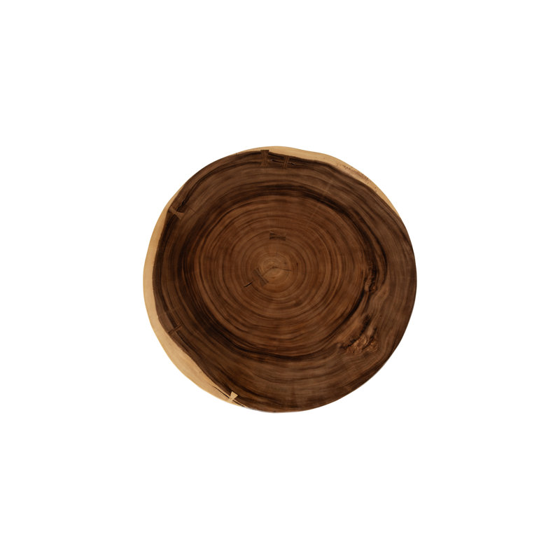 Table basse flottante ronde avec pieds en acrylique, naturel