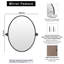 Miroir de salle de bain pivotant ovale 30 po x 23 po, miroir de meuble-lavabo à cadre moderne en métal, miroir inclinable réglable pour mur