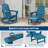4-in-1 Folding Adirondack Chair with Ottoman & Rocking Base, All-Weather HDPE Patio Chair with Cup Holder, 380 lbs Capacity, 2 PCS-1739675315