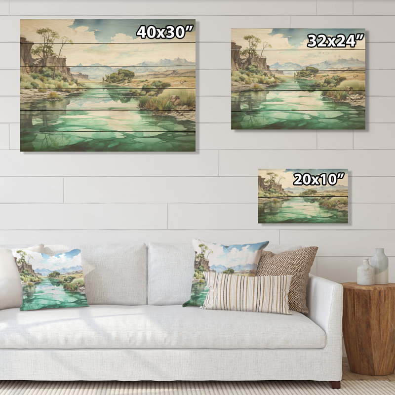Glacier de l'Alaska - Glacier, art mural sur bois de pin naturel, H 24 po x l 32 po