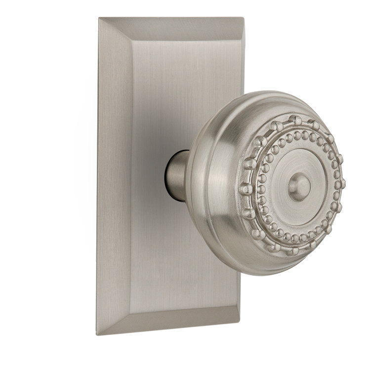 Studio Plate with Meadows Door Knob, Satin Nickel