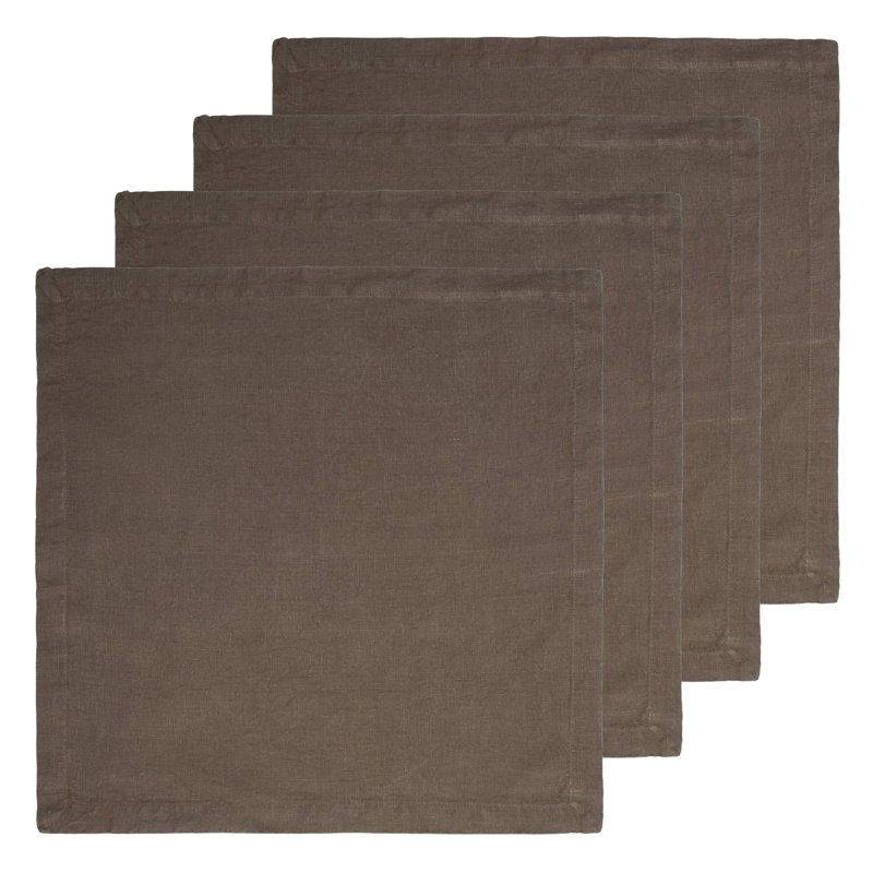 Dalissa Linen Square Napkins, Walnut