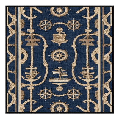 Washable Traditional Maritime Nautical Area Rug