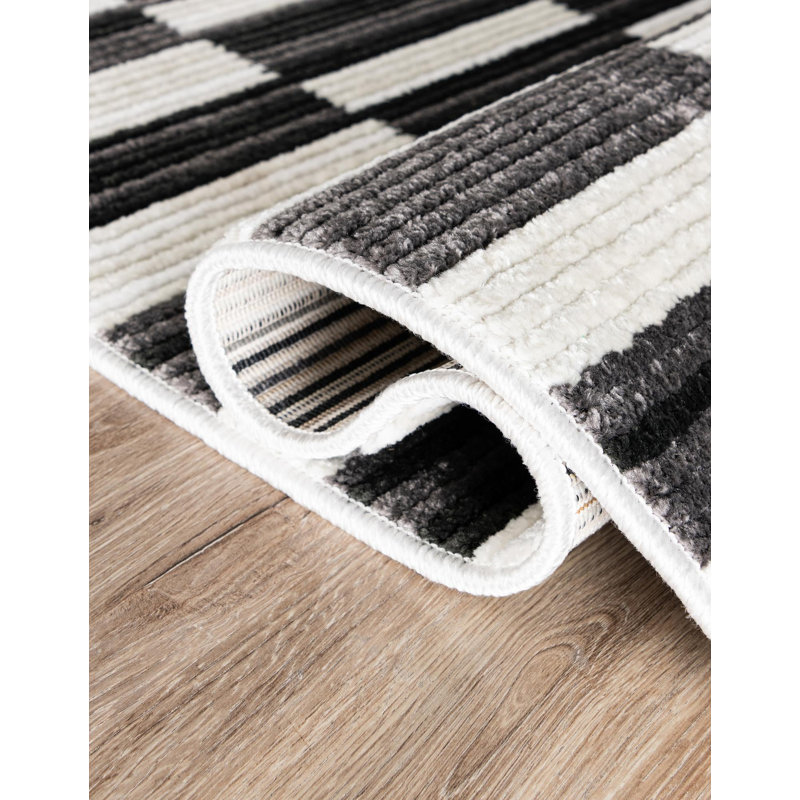  Myra Odyssey Rug, Runner 2' x 8', Black/White