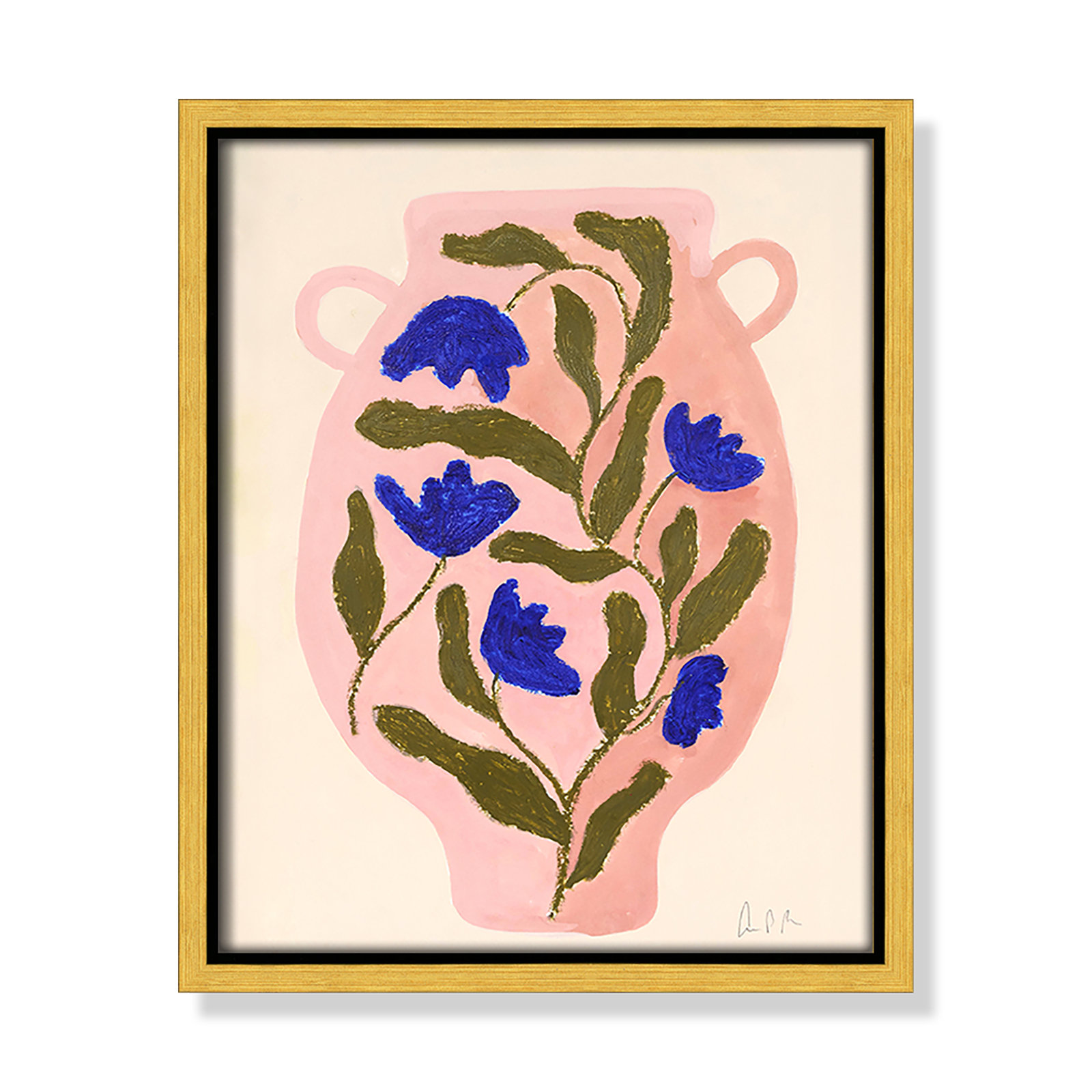 Vase No. 01 Print by Camilla Bergqvist, 11.5" H x 9.5" W, Gold