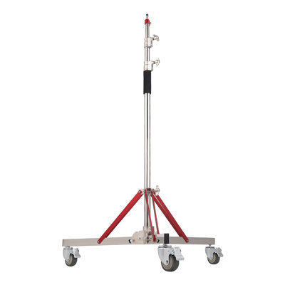 Support léger sur roulettes robuste avec roulettes - Base de trépied réglable en acier inoxydable pour éclairage de studio et supports suspendus (hauteur maximale: 10,5 pi)