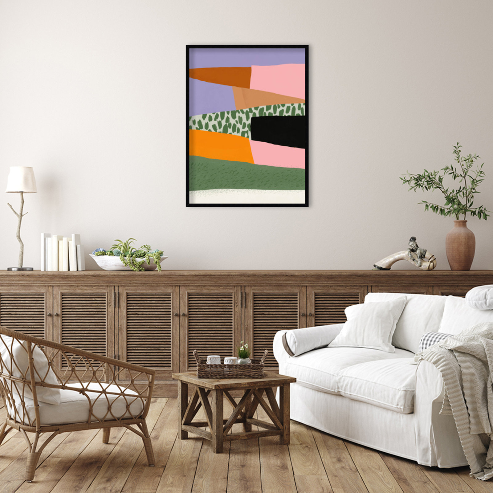 Abstract Minimalism Collage 02 Print, Black, 41" H x 31" W