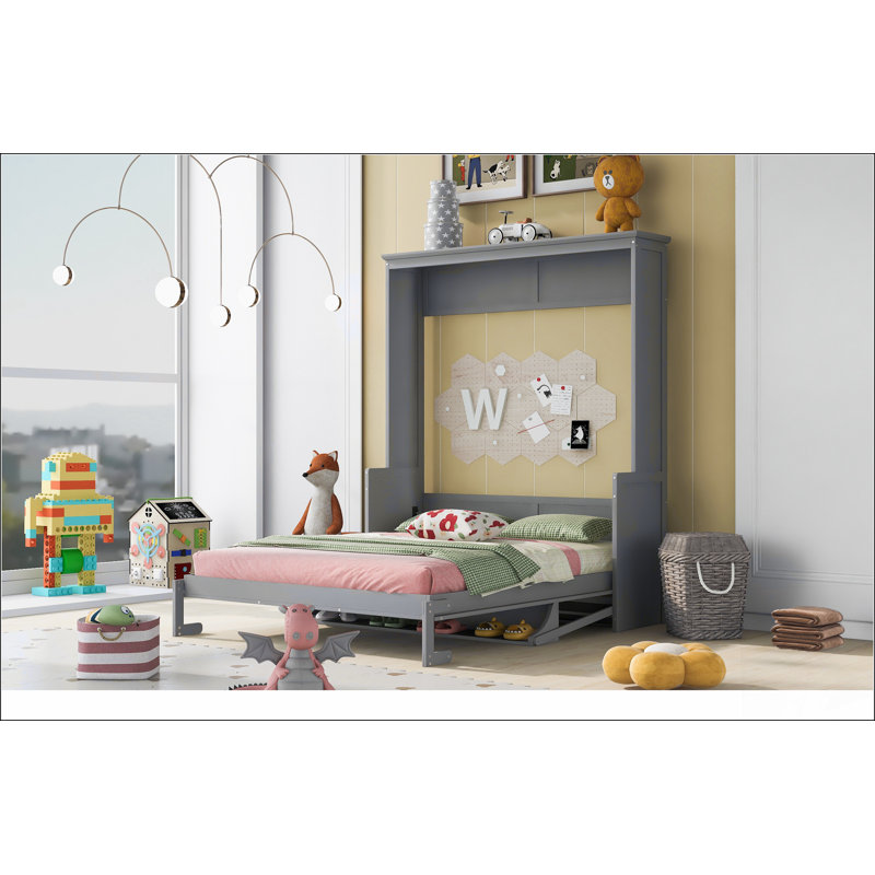 Lit escamotable avec tablette, plate-forme enveloppante avec lumières DEL et tiroirs de rangement pour les chambres à coucher modernes