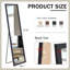 Miroir plein corps en bois, grand miroir sur pied