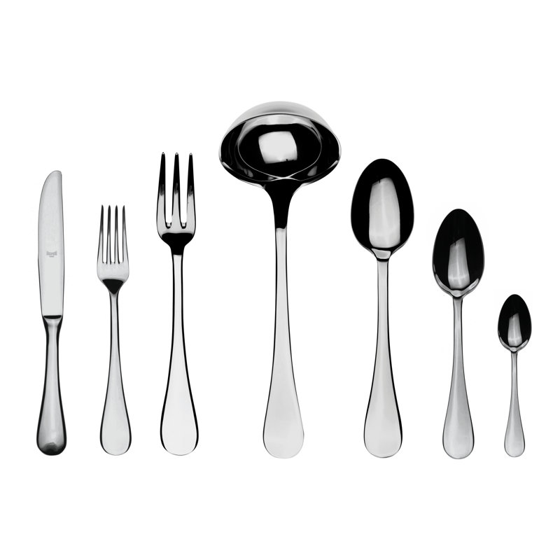 Ensemble de couverts Brescia avec couteaux H / H - 51 pièces - Acier inoxydable