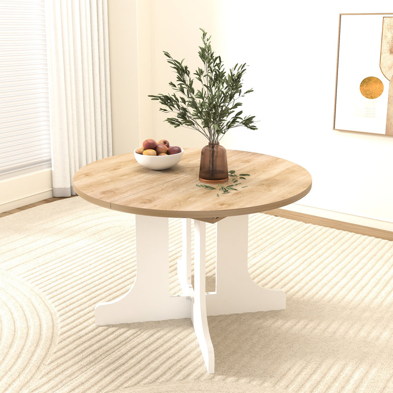 Table de salle à manger Style, table ovale extensible 59 po x 43 po avec rallonge amovible, table en placage blanc pour la cuisine, conception détachable