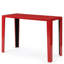 Watosi Console rouge en bois rouge avec finition ultrabrillante et accents noirs