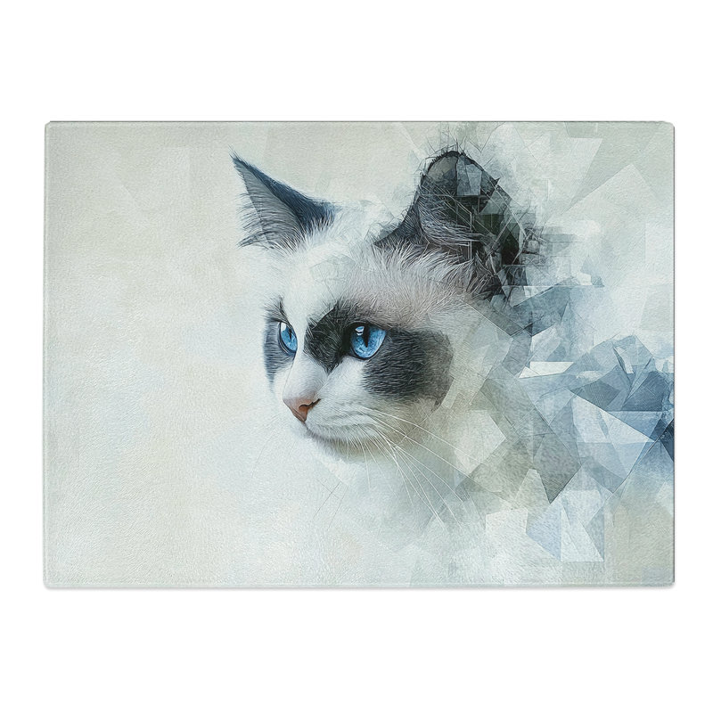Ragdoll Cat Artwork  Glass Chopping Board