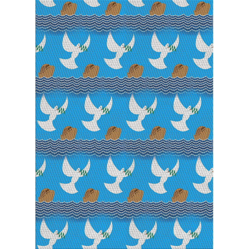 Tapis de la surface bleue en laine touffeté à la main Driskill