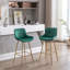 Tabouret de bar en velours avec repose-pieds chromé, ensemble de 2
