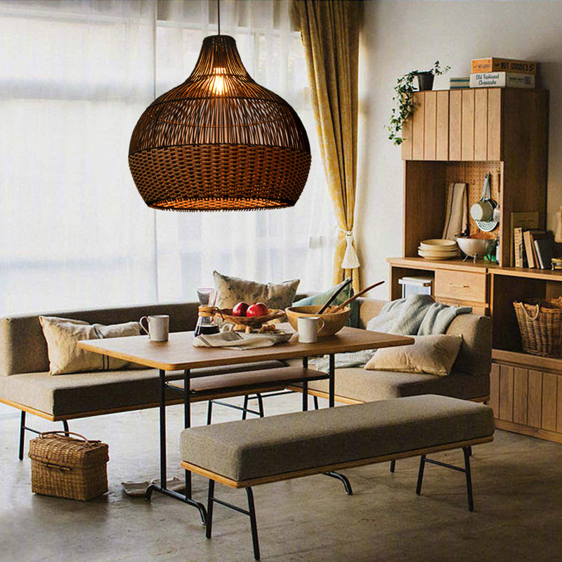 Arlicia 1 - Light Rattan Single Pendant, 23.62" H x 23.62" W x 23.62" D