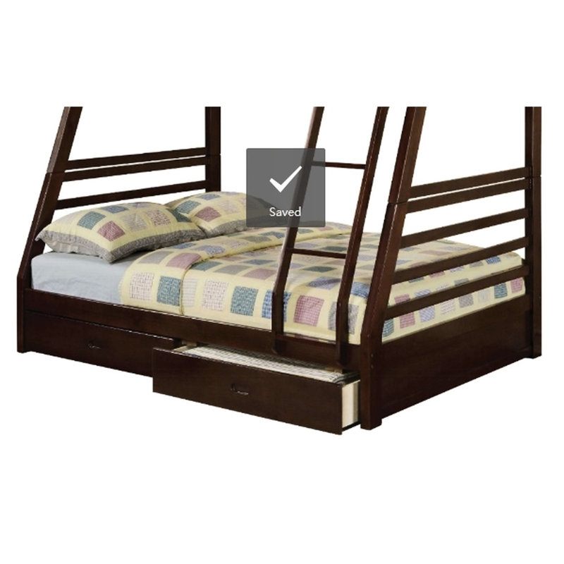 Lit superposé simple en bois avec 2 tiroirs et capacité de poids de 20 lb