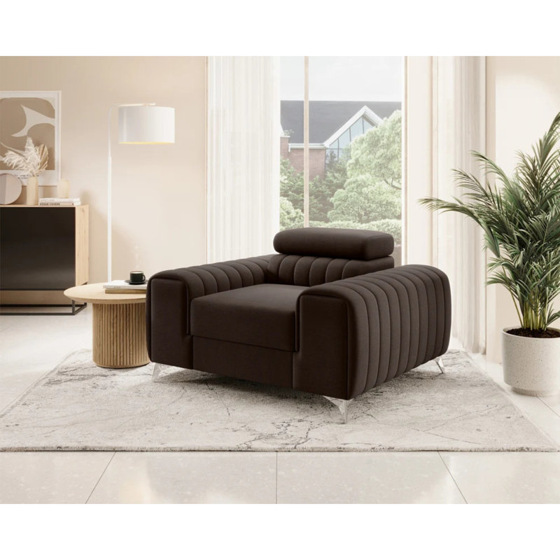 Fauteuil d'appoint moderne Laurence - Brun foncé, Marron foncé