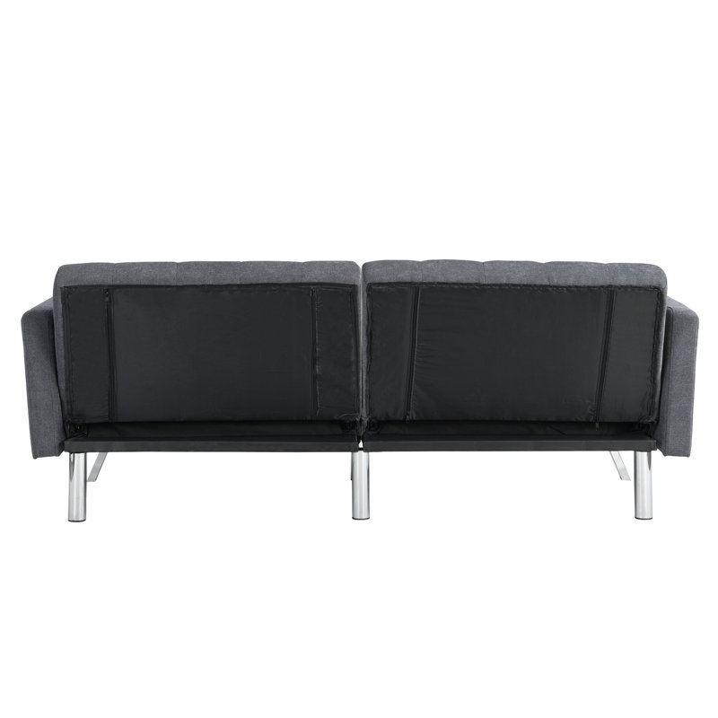Lit convertible gris foncé pour les petits espaces avec rembourrage confortable