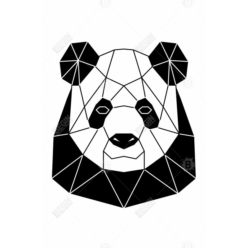 Geometric panda Bath Mat with Non-Slip Backing - Quick Dry Memory Foam Bathroom Rug - Absorbent - Modern Plush Spa-Style - Machine Washable