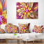 Grand coussin floral multicolore à motif floral exotique-30729761-30729764