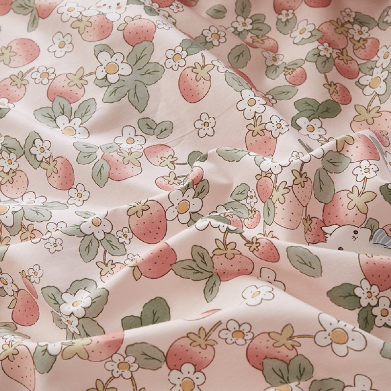 Ensemble de literie à housse de couette à motif floral rose, Housse de couette double + 2 taies d'oreiller stan