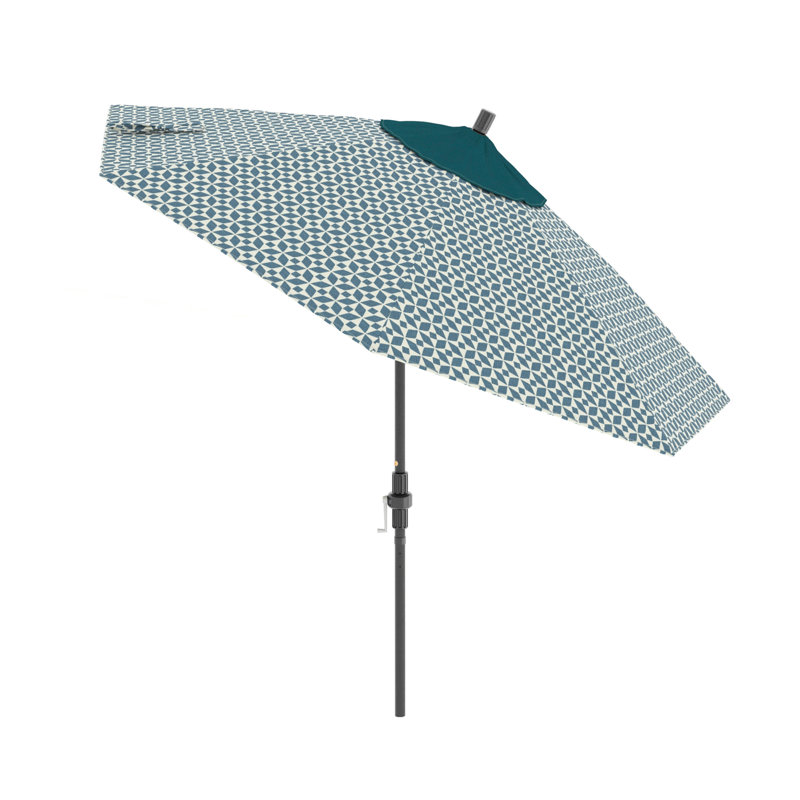Parasol de marché 9 pi Santana Praneeth, Gris, Chapiteau turquoise - Pacifica Premium