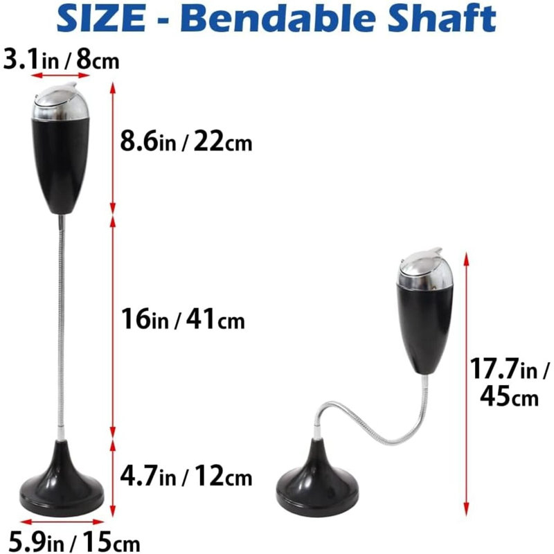 Cendrier d'extérieur réglable avec couvercle, conception de poteau amusant, cadeau coupe-vent, utilisation de patio