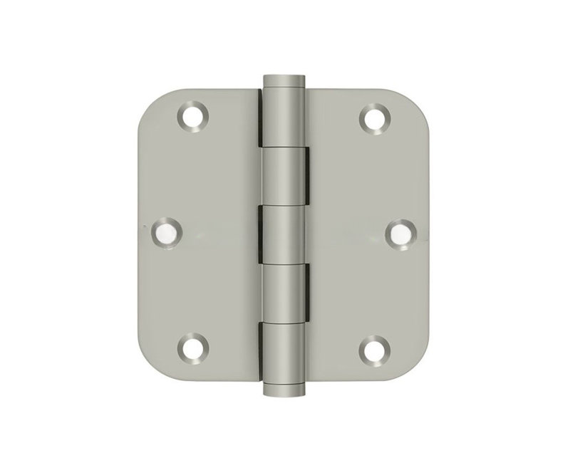 Deltana DSB35R515-R DSB35R515-R 3,5 po x 5 / 8R laiton massif paire de charnières nickel satiné, Nickel brossé