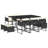 Hokku Designs 11 Piece Patio Dining Set With Cushions Gray Poly Rattan-1651059280-1651059295